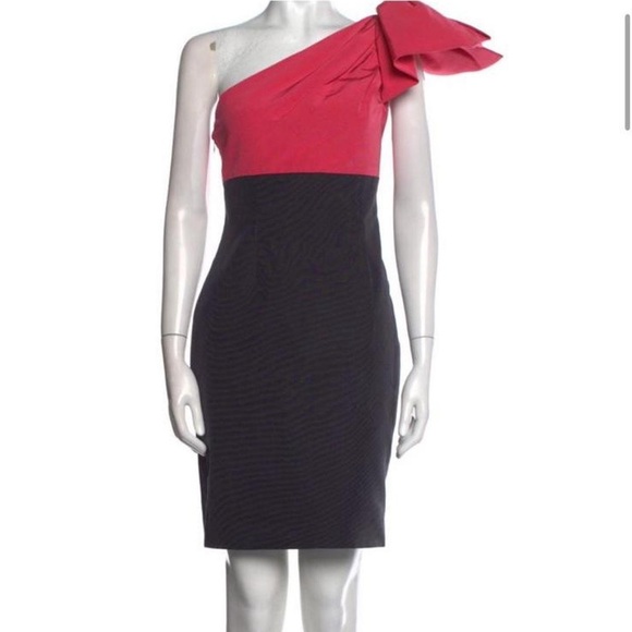 carolina herrera color block pattern mini dress - Picture 1 of 1